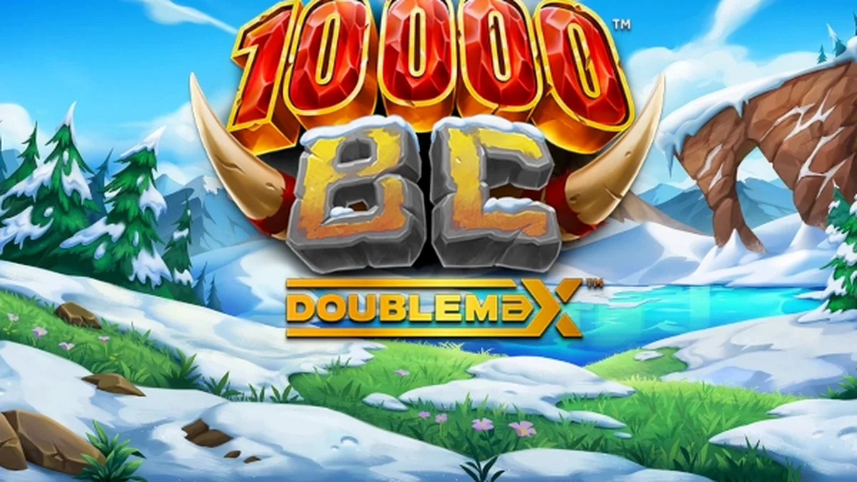 Tampilan visual slot 10000 BC DoubleMax dengan tema prasejarah
