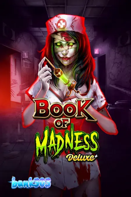 Tampilan visual slot Book of Madness Deluxe dengan tema horor